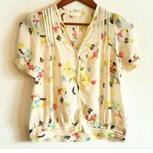 Pins and Needles watercolor chiffon blouse XS.